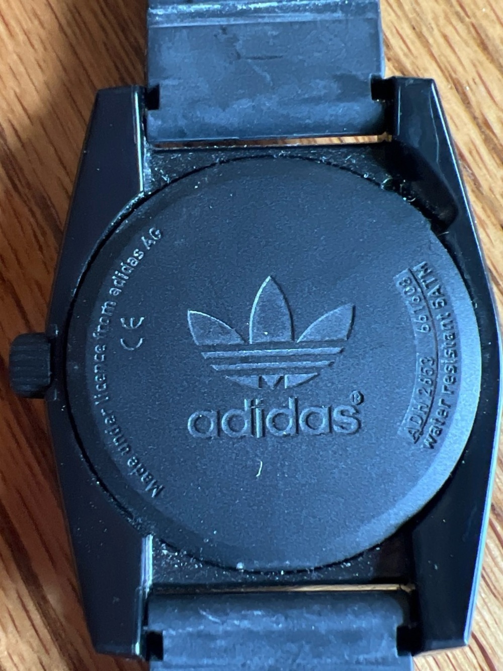 adidas Black Silicone Trefoil Dial Men's Watch Tested and new battery installed - Picture 4 of 6